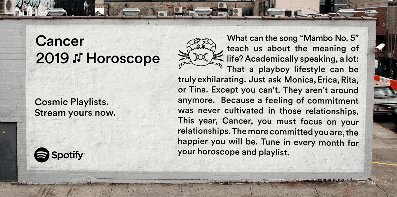 Example of horoscope playlists on Spotify