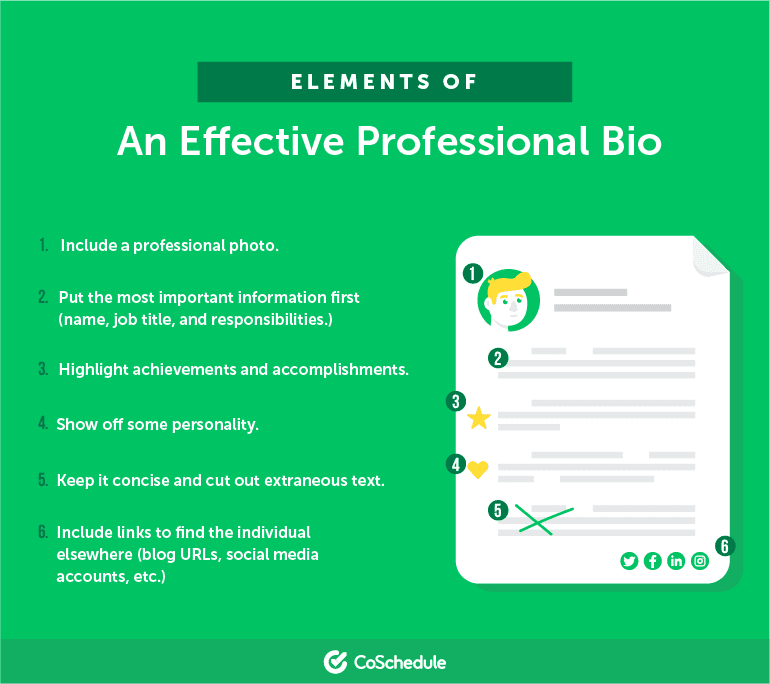 List of Elements of an Effective Professional Bio