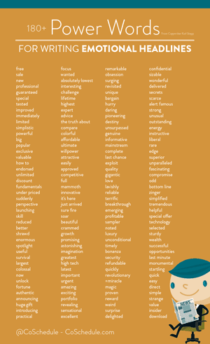 emotional headlines word bank example of writing brainstorming techniques