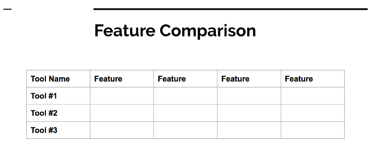 Feature Comparison Table