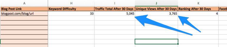 Where to find traffic in your reporting template.