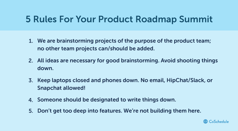 5 Rules For Your Product Roadmap Summit