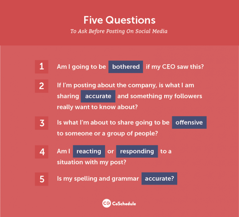 Five Questions To Ask Before Posting On Social Media