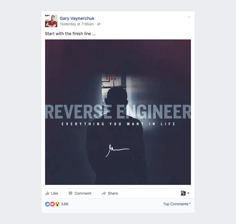 Facebook post from Gary Vaynerchuk
