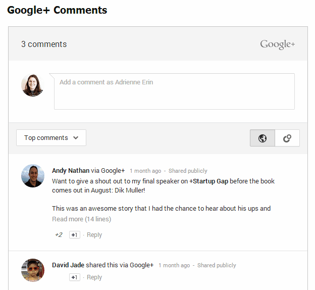google plus comments