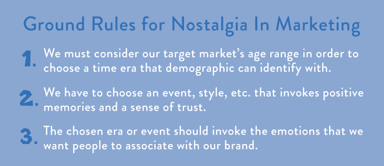 ground rules for nostalgic marketing