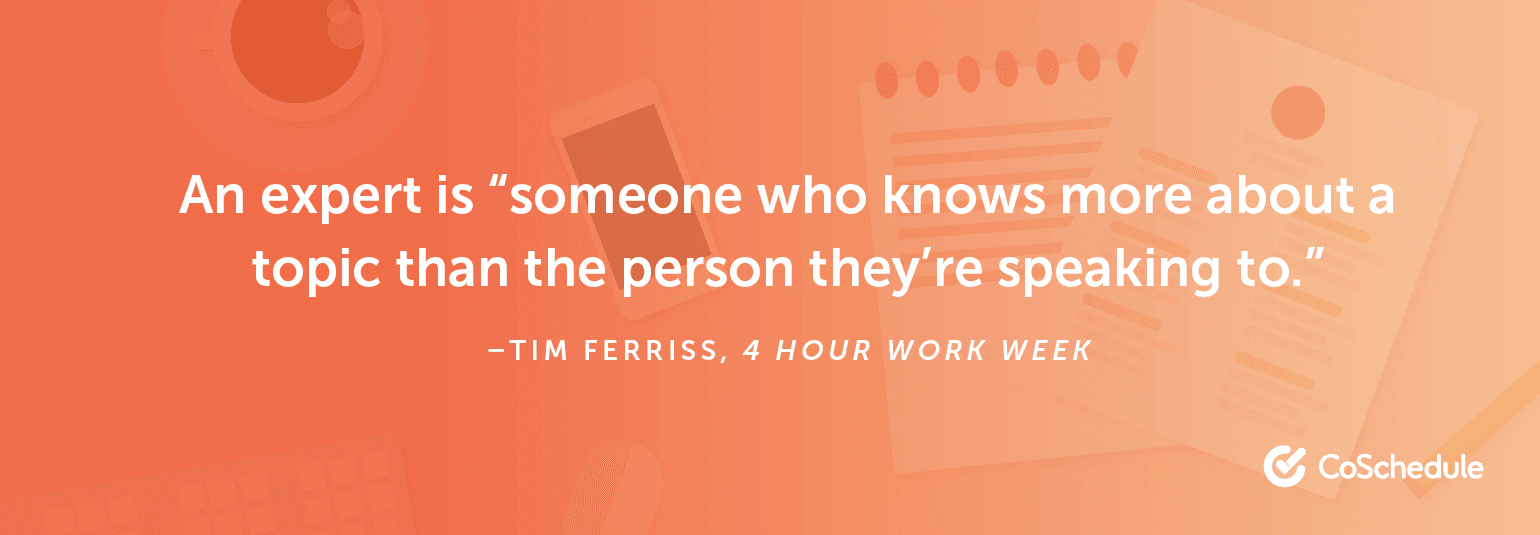 A Tim Ferriss quote from "4 Hour Work Week"