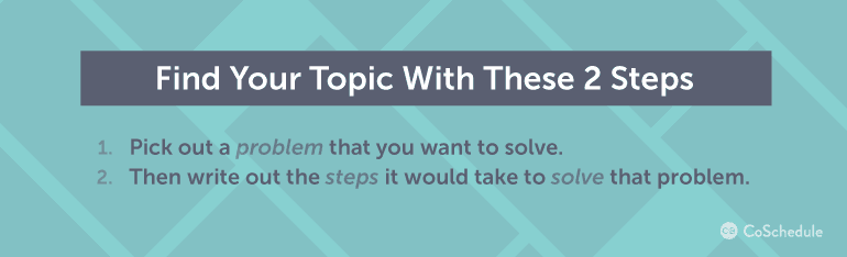 Find Your Topic With These Two Steps