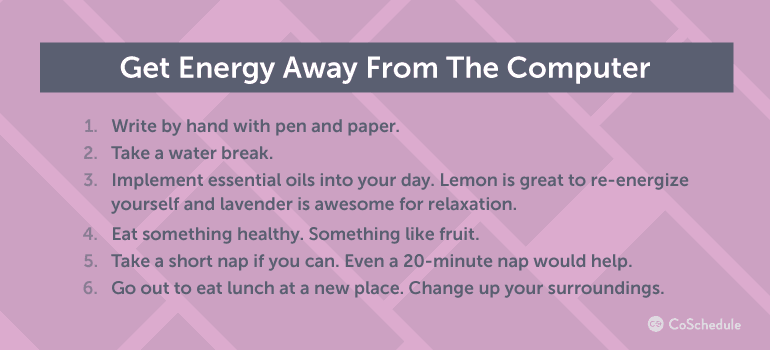 Get Energy Away From The Computer