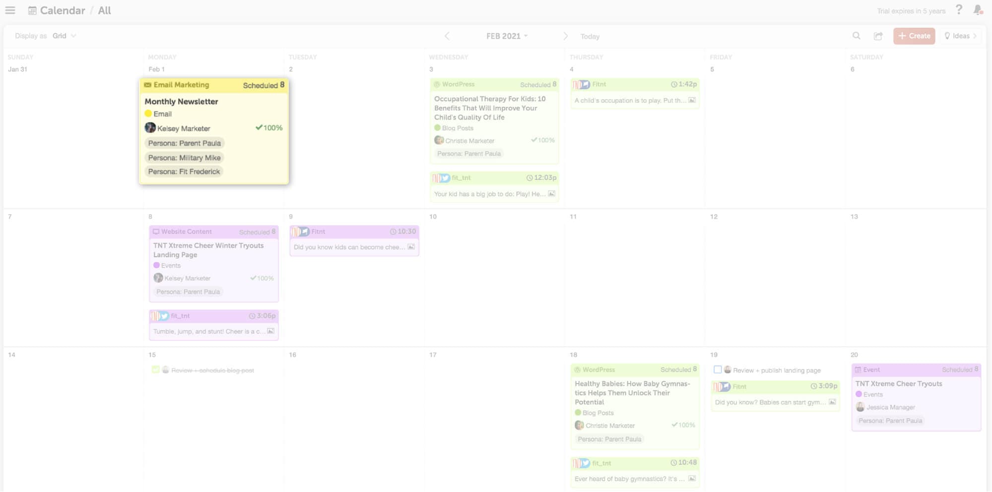 schedule projects the day they'll publish