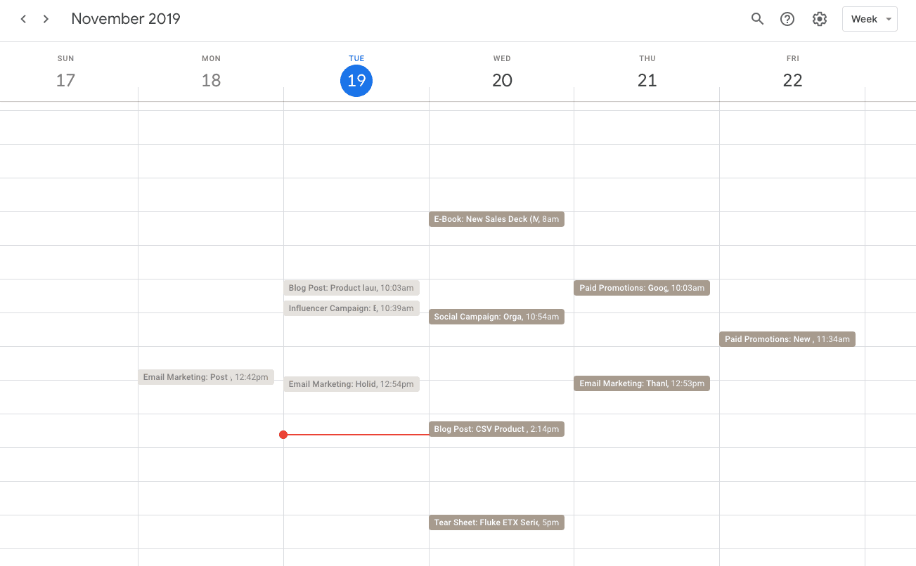 Calendar sync example