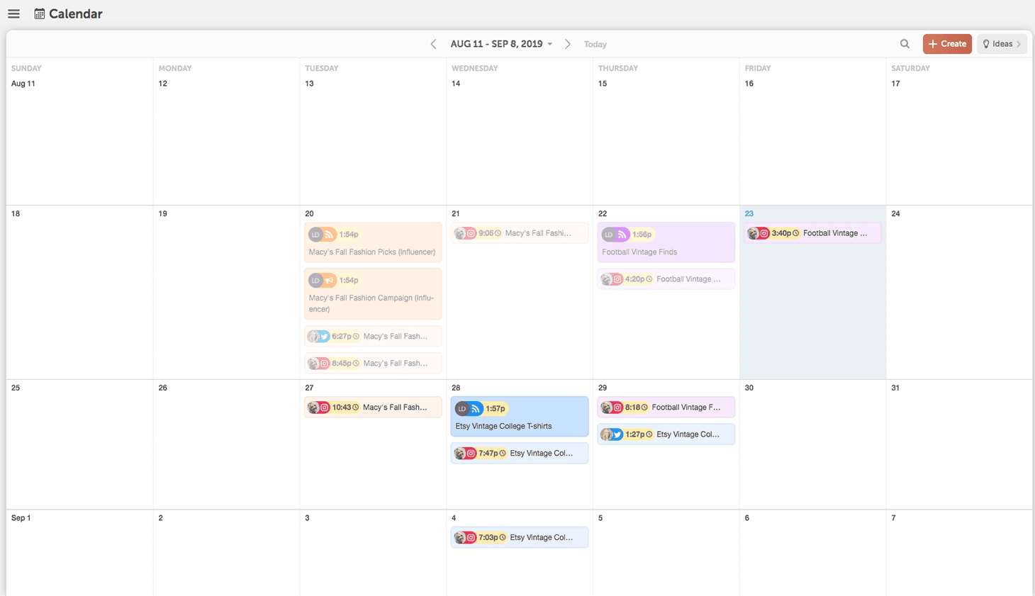 Color Labels by Content Type on the Calendar