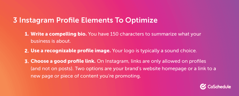 3 Instagram Profile Elements to Optimize