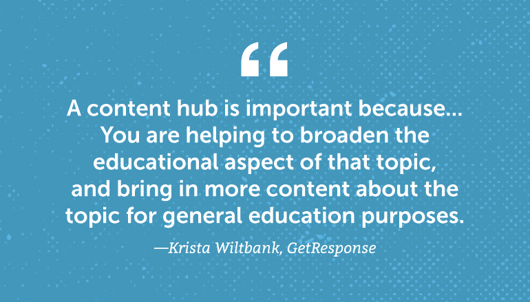 A content hub is important because ...