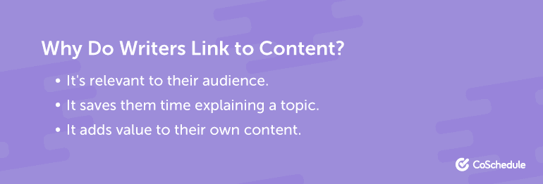 Why Do Writers Link to Content?
