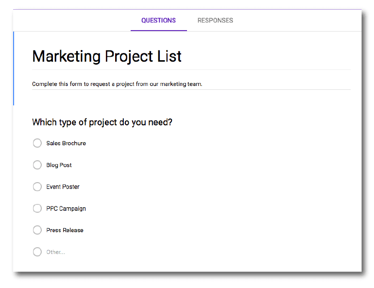 List your project types.