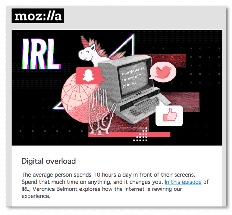 Email sample from Mozilla