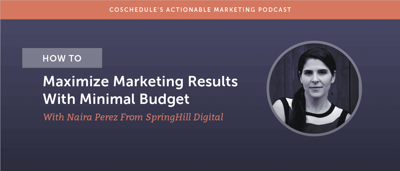 How to maximize marketing results with minimal budget with Naira Perez from SpringHill Digital header