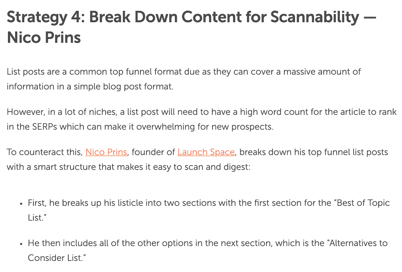 Break Down Content for Scannability - Nico Prins