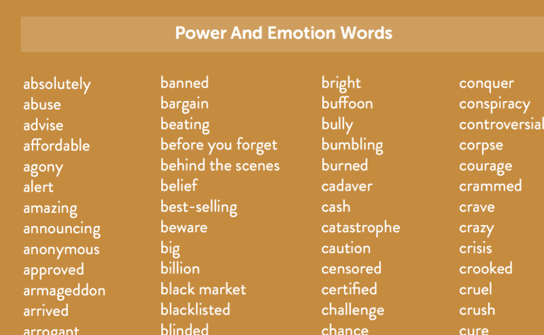 Power and Emotion Words