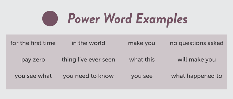 Examples of power words