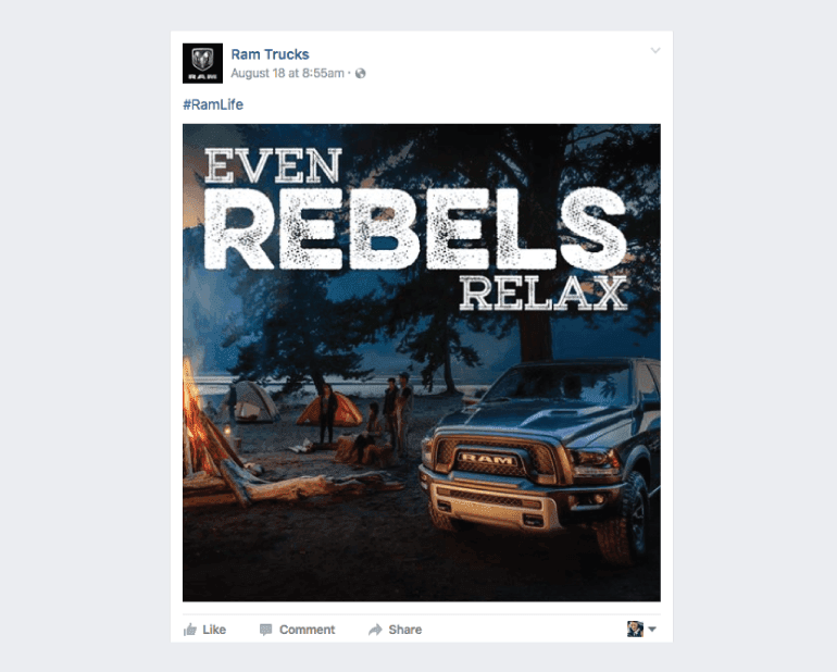 Facebook post from Ram Trucks