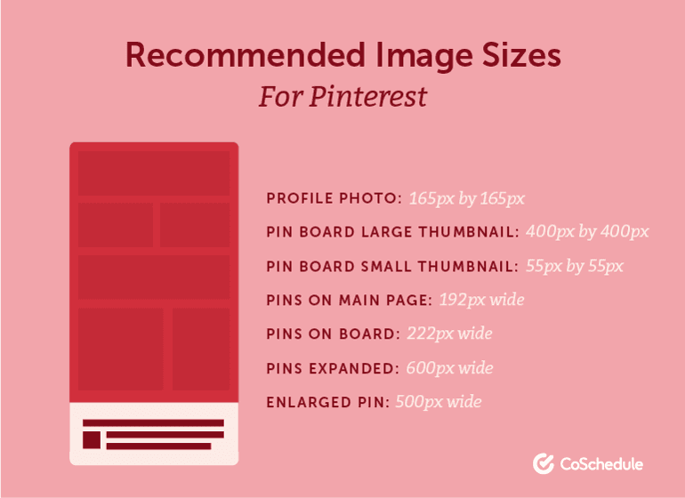 Recommended Image Sizes: Pinterest