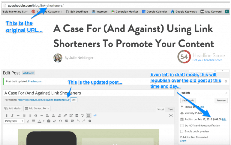 republish a blog post with WordPress