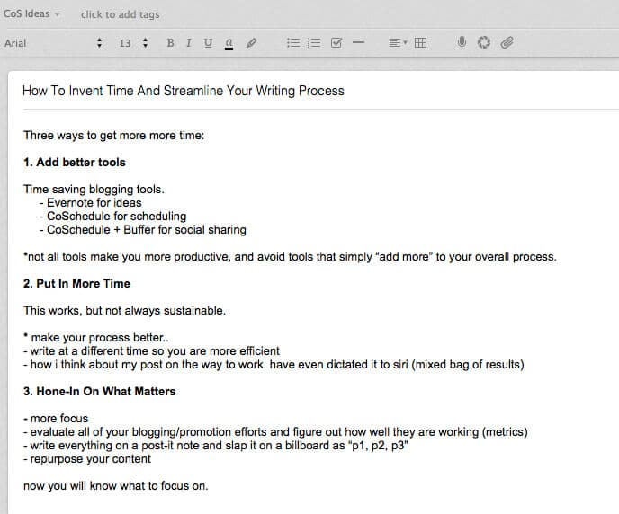 Save time blogging with Evernote