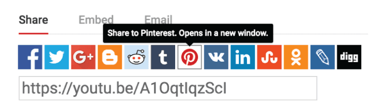Share YouTube video to Pinterest