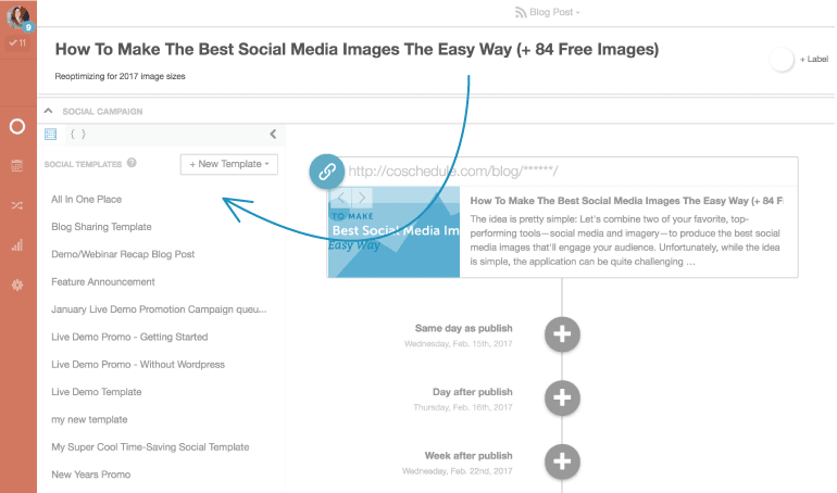 Social templates, step 1