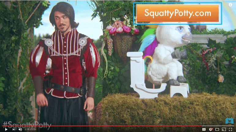 Call to action on the Squatty Potty video