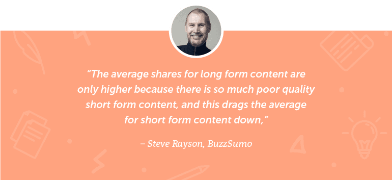The average shares for long form content are only higher because there is so much poor quality short form content.
