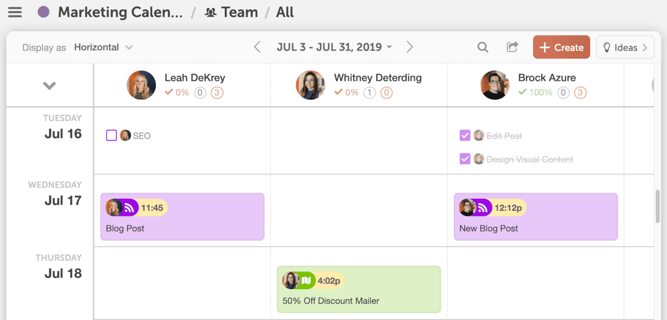 Team Management Dashboard Example
