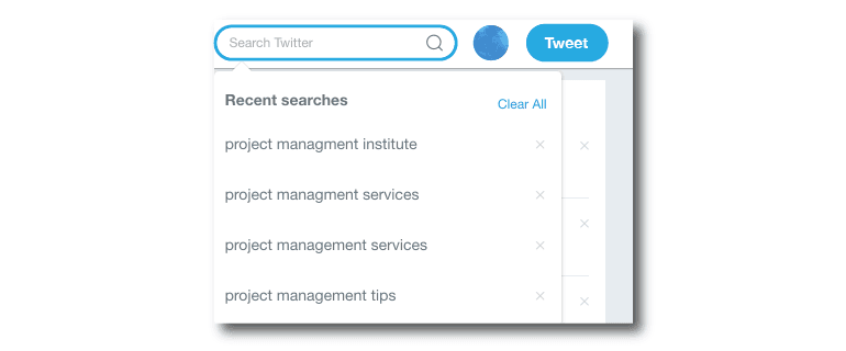 Twitter search bar