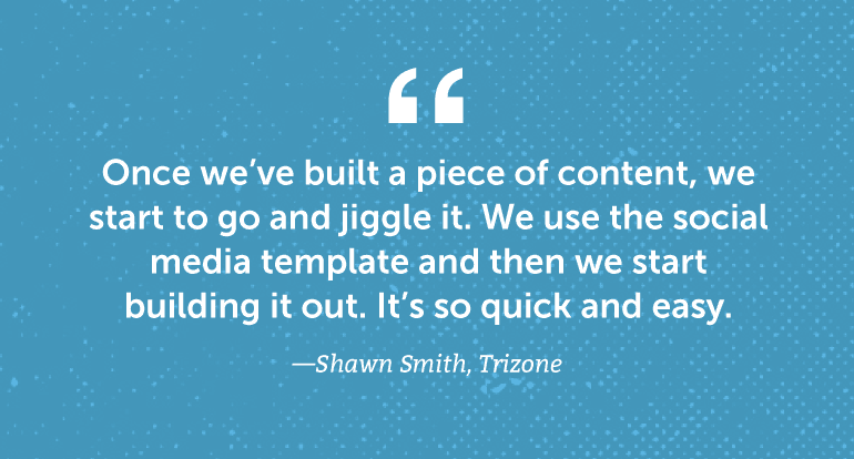 Once we've built a piece of content, we start to go and jiggle it ...