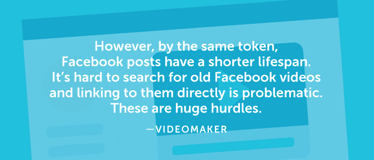 However, by the same token, Facebook posts have a shorter lifespan.