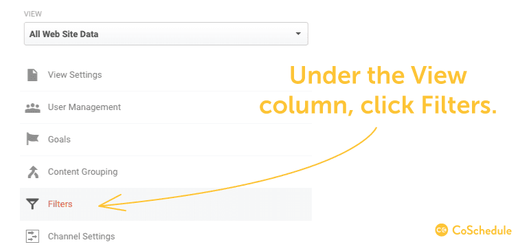 Under View column, click Filters