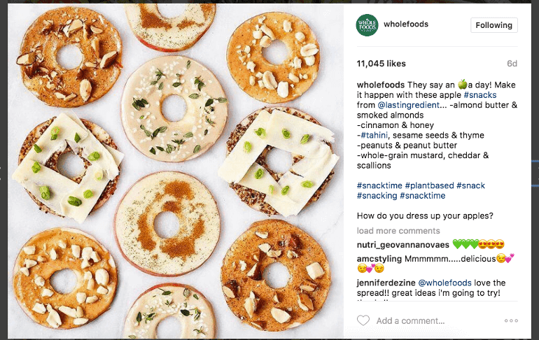 Instagram post from Whole Foods that relieves negative emotions
