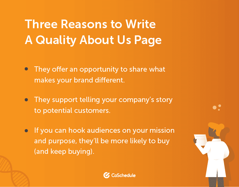 List of Three Reasons to Write a Quality About Us Page