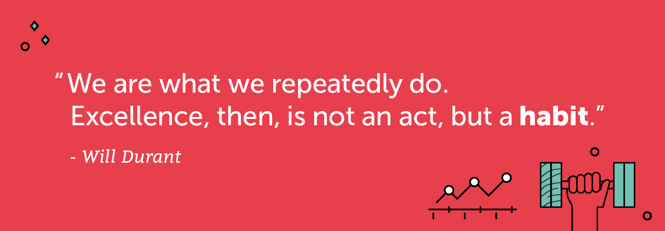 We are what we repeatedly do. Excellence, then, is not an act, but a habit.