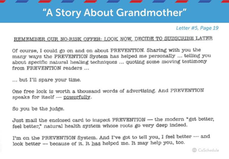 write copy grandmother