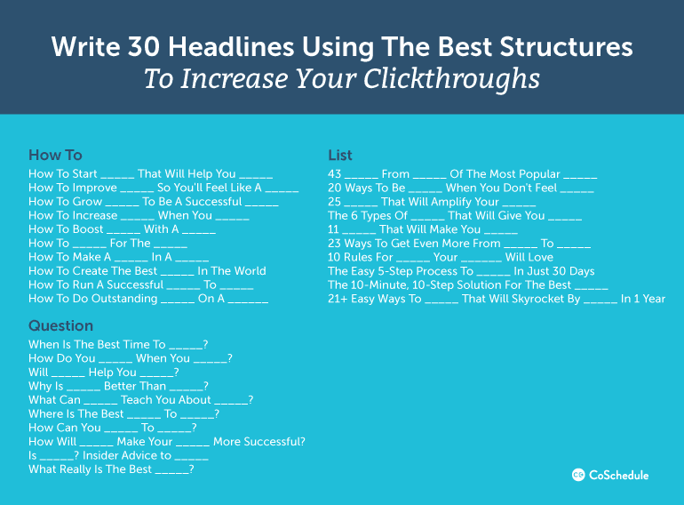 an image showcasing different headline sctrucutres